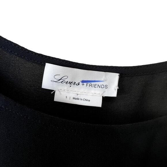 Lovers + Friends Mona Ruffle Chiffon Black Mini Dress Size S EUC - Picture 4 of 8